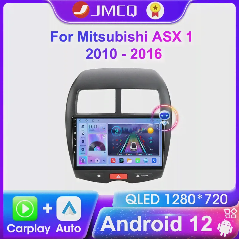 JMCQ 2 Din Carplay Android 11 Автомобильный Радио Мультимедийный Видеоплеер Для Mitsubishi ASX 1 2010-2016 Навигация GPS 4G Головное устройство-0