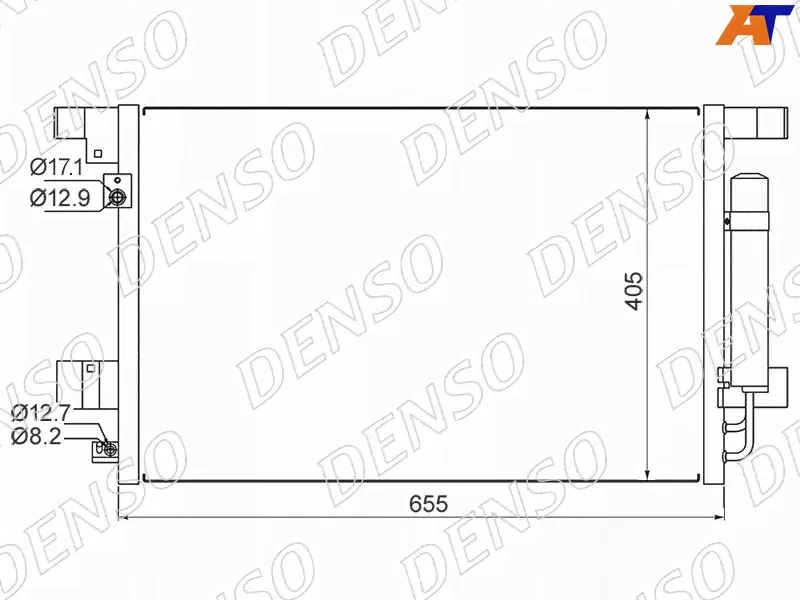 Радиатор кондиционера MITSUBISHI LANCER/OUTLANDER 07-/ASX 10- DENSO