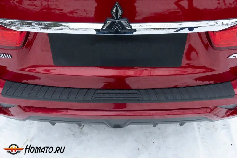 Накладка на задний бампер для Mitsubishi ASX 2017+/2020+ | шагрень