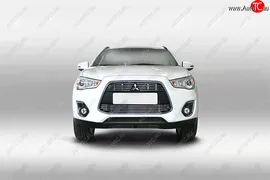Декоративный элемент воздухозаборника Souz-96 (нержавеющая сталь) Mitsubishi ASX (2013-2016) (Хром 16 мм)