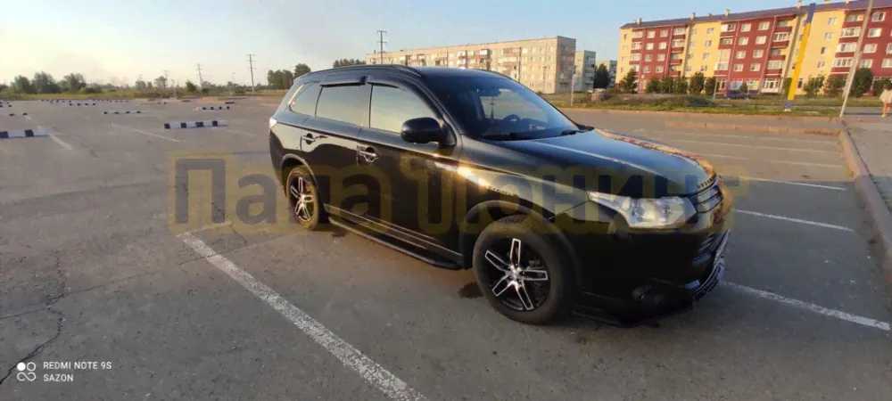 Пороги алюминиевые Rival Black для Mitsubishi ASX/Outlander/Peugeot 4007/4008/Citroen C 2006--2