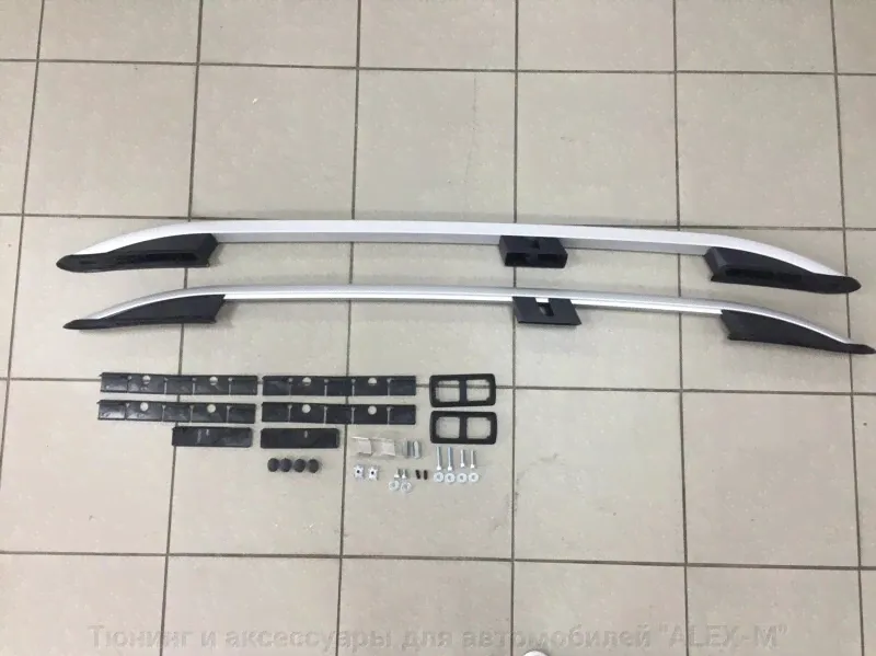 Рейлинги на крышу продольные серебро (Can Otomotiv) с резиночками для Mitsubishi ASX 2010--2