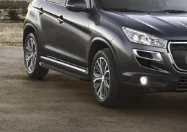 Пороги алюминиевые Rival Start Black для Mitsubishi ASX/Outlander/Peugeot 4007/4008/Citroen C 2006-