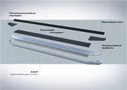 Пороги алюминиевые Rival Premium для Mitsubishi ASX/Outlander/Peugeot 4007/4008/Citroen C 2006-