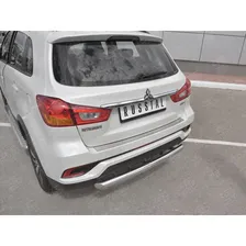 Накладка на задний бампер (нерж зеркальный) на Mitsubishi ASX 2017-3000 арт.MASN-002964