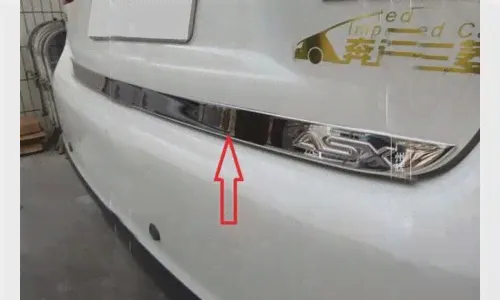 Хром накладка на кромку багажника Mitsubishi ASX 2010-2013, с лого, нержавейка