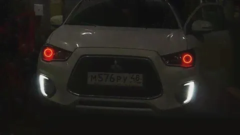 Светодиодные ангельские глазки в фары Mitsubishi ASX RGB Angel Eyes
