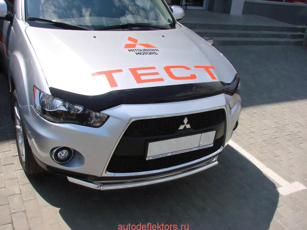 Дефлектор капота длинный черный для Mitsubishi ASX 2010-2023 (SMIRVR1012)-0