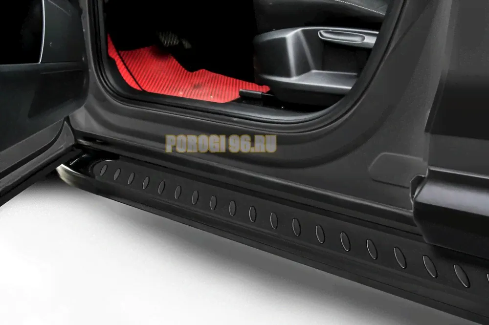 Пороги алюминиевые "Premium Black" 1700 черные Slitkoff для Mitsubishi ASX 2014--0