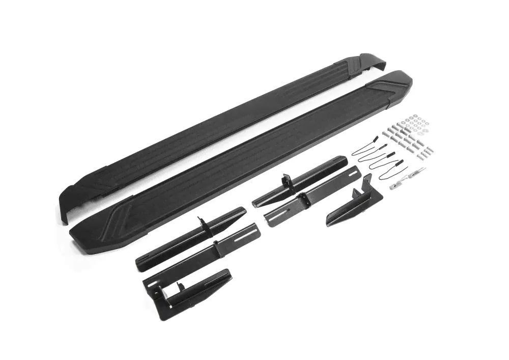 Пороги алюминиевые Rival Start Black для Mitsubishi ASX/Outlander/Peugeot 4007/4008/Citroen C 2006--3